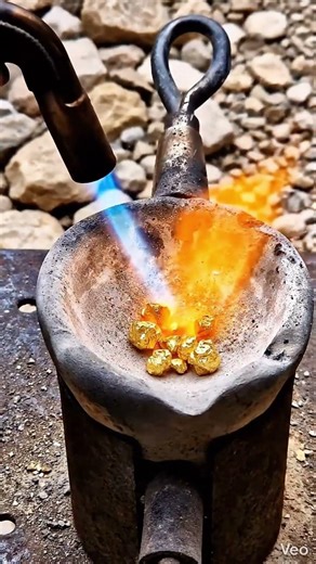 From Rock to Pure Gold Bar – The Full Gold Extraction Process! ✨#shorts #asmr #experiment