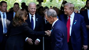 Kamala Harris, Donald Trump shake hands again at 9/11 anniversary ceremony