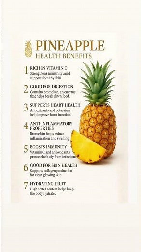 7 Powerful Health Benefits of Pineapple. #pineapplebenefits #fruits #immunityboost #healthtips