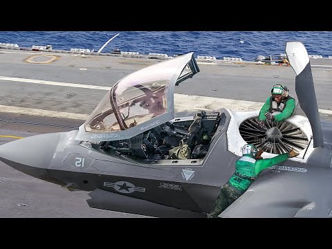 Behind F-35B Monstrously Powerful Vertical Fan Operations on US Navy Carrier