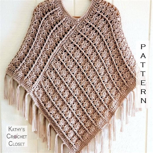 Quick Cable Poncho - Crochet Womens Easy Poncho PATTERN (PDF Download) - Etsy