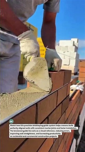 Precision Bricklaying Guide System for Fast,Straight Masonry Walls#Masonry #Bricklaying#Construction