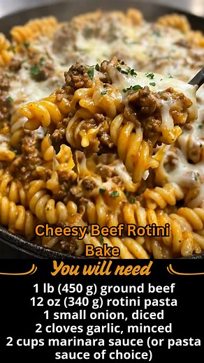 Cheesy Beef Rotini Bake #fblifestyle | Sophia’s Easy Recipes