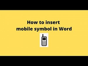 How to insert mobile symbol in Word