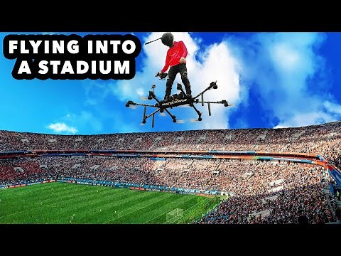I Flew into THE WORLD GAMES STADIUM on my Real Hoverboard Flying Aircraft | The SkySurfer Aircraft