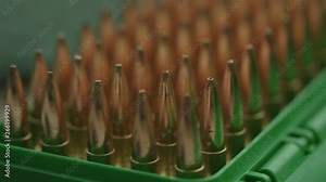 Sniper position. Place for shooting. Sniper place. Cartridges. Ammunition. Slow Motion. 4K. UHD.