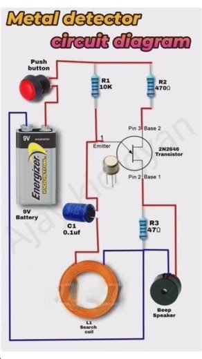 Metal Detector Circuit Diagram 🤔 #diy #shorts #circuit #short