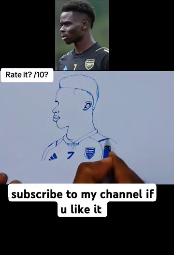 |How to draw Bukayo Saka | #bukayosaka #arsenalfc #arsenal #englishpremierleague #shortsviral #fans