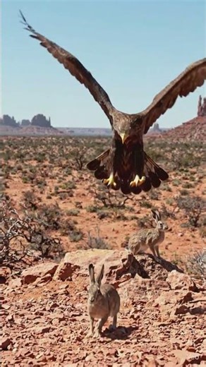 “Eagle vs Rabbit — nature’s speed vs survival 🦅🐇”#EagleAttack #Wildlife #Nature #Predator #Rabbit