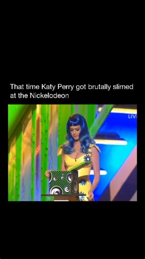 Iconic History on Instagram: "It was the craziest slime moment ever 😭 Katy Perry's iconic slime incident at the 2010 Nickelodeon Kids' Choice Awards remains a hilarious highlight in the ceremony's history. While presenting the Favorite Movie Actress award with Jonah Hill, Perry became the target of a surprise slime attack when a box she opened exploded in her face, covering her from head to toe in the network's signature green goo. Perry had jokingly tweeted about expecting to be slimed, even s