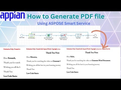 Generate PDF in Appian | Aspose Smart Service | Appian Tutorial