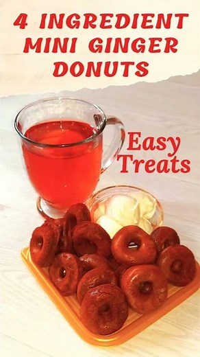 Easy 4 Ingredient Ginger Donut Recipe! Easy Donut Recipe for Mini Donut Maker | Easy Snack Recipes