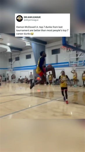3K views · 98 reactions | Damon McDowell Jr is a killer on 8.5ft Send this to someone you want on your squad for dunk ball‼️ Follow for more #basketballmotivation #basketballinspiration #nba #nbabasketball #3pointer #sport #sports #basketballdunk #basketball | DB Jam League | Facebook