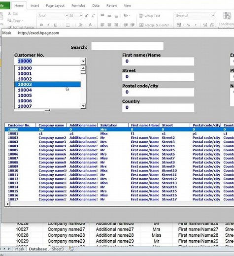 Creating a database program with search engine in Excel VBA vvv