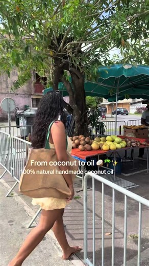 Tutorial on how to make coconut oil 🥥🌴 save and try! Instructions \t1.\tOpen the coconut Crack the coconuts open, remove the flesh, and peel off the brown skin if possible. \t2.\tBlend the coconut flesh Cut the flesh into small pieces and blend with a little warm water until you get a smooth, fine paste. \t3.\tExtract the coconut milk Strain the paste using a clean cloth or fine strainer to collect the coconut milk. \t4.\tLet it rest Pour the coconut milk into a container and let it sit at roo