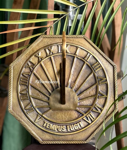 Brass Garden Sundial Home & Garden, Decor Octagonal Outdoor Sundial, Handmade Beautiful Sundial Gifts Decor - Etsy UK