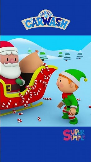 Santa's sleigh needs detailing... it's covered in candy canes! #carlscarwash #kidsvideo #santa