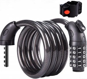 Bike Lock Cable, 4 Feet Bicycle Cable, High Security 5 Digit Resettable Combination Coiling Bicycle Lock, Heavy Duty Anti Theft Cable with Mounting Bracket, 1/2 Inch Diameter (12mm) - Walmart.com
