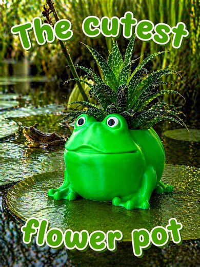 Green Frog Planter Pot, Kawaii Succulent Holder, Whimsical Animal Garden Decor - Etsy
