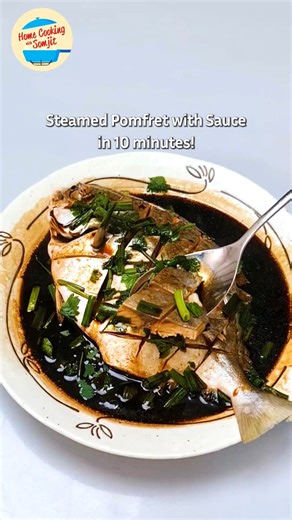 8.3K views · 95 reactions | 10 Minutes Steamed Fish Easy steamed fish for the family dinner, all done in 10 minutes. Wonton Mee Sauce: https://facebook.com/watch/?v=890839138818756 #recipe #ASMR #foryou #viral #food #fish #steamed #homecookingwithsomjit | Home Cooking with Somjit | Facebook