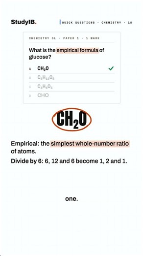 Empirical formula of glucose in 3 seconds (IB Chemistry)