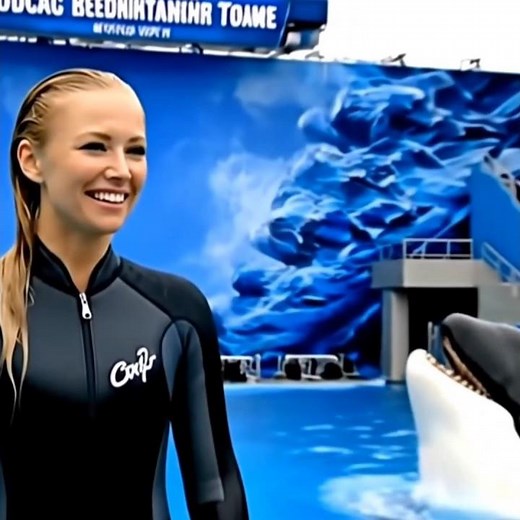 Jessica Jumps into the Pool and Swims with Her Orca Friend!