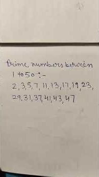Prime numbers between 1 to 50