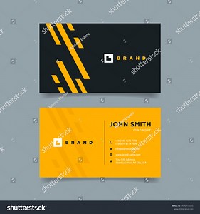 Yellow Line Simple Business Card Design Stock Vector (Royalty Free) 1476410555 | Shutterstock