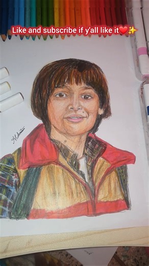 drawing WILL BYERS's❤️‍🔥 major bowl cut❤️‍🔥#strangerthings #art #trendingshorts #youtube #subscribe