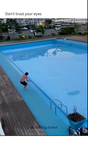 ◦•●◉✿𝐇𝐒𝐀𝐘✿◉●•◦ on Instagram: "This video compiles optical illusions: 1. Pool dive: Mini robotic diver in a model pool mimics a real swim. 2. Leaning train: Model train on a support pole creates imbalance illusion. 3. Ice motocross: Thin ice over water; bike sinks, not solid as it appears. 4. Pipe crawl: Perspective trick; small pipe with person positioned to look large. 5. Baby toy: Remote-controlled toy car pulled by string, not self-moving. 6. Running dog: Person on tiny scooter disguised 
