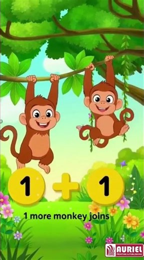 Counting Monkeys! 🐒 1 + 1 = 2 | Easy Math for Kids