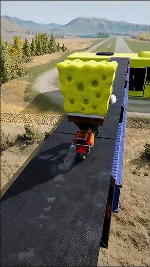 Extreme Colorful Bus Jump Challenge With Cartoon Heroes #003 #beamngexperiments