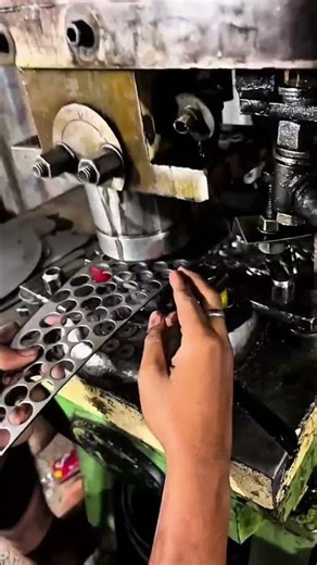 Industrial Punch Press Making Perfect Holes in Metal Sheets!