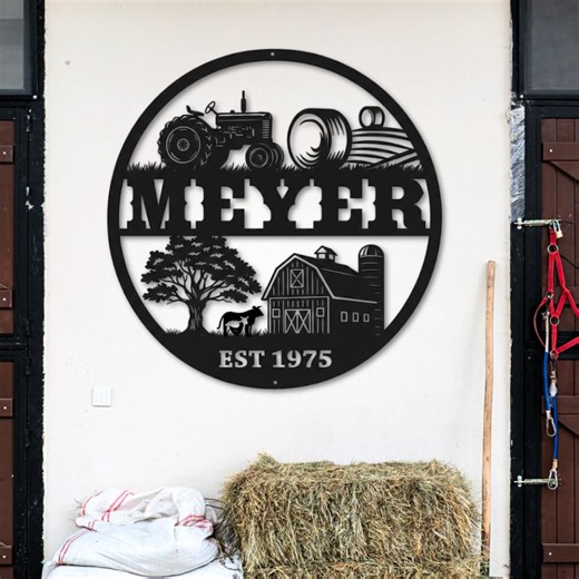 Personalized Metal Farm Sign: Ranch Decor, Farmville Metal Sign, Farm Gate Sign - Etsy