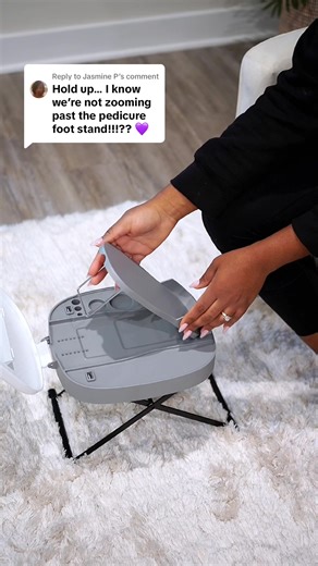 Replying to @Jasmine P Not on purpose girl but this foot stool has been a game changer for my pedicures. Its so much easier to do with less back pain #diybeauty #diypedicure #pedicureathome #diypedicurestation #footsupport