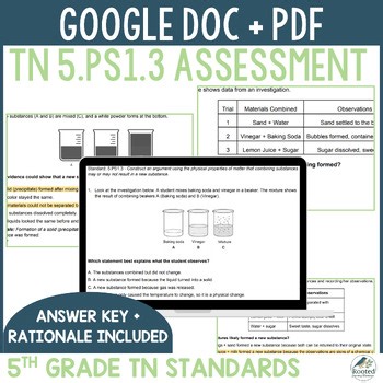 5.PS1.3 Science Assessment – Physical & Chemical Changes | TN Standards