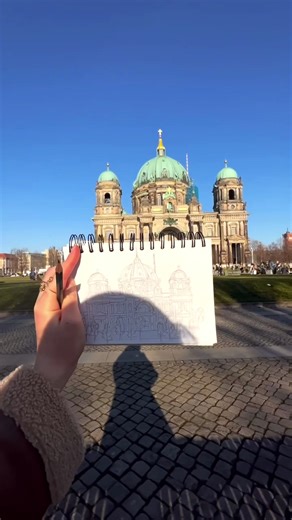 Berlin Cathedral's Glow: A Stunning Sketch