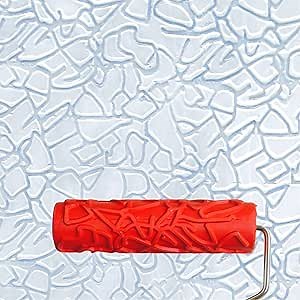7"DIY Patterned Paint Roller | Decorative Art Texture Roller | Embossing Texture Rubber Roller Painting Supplies | Pattern Art Texture Tools for Household Wall Painting (EG091R)
