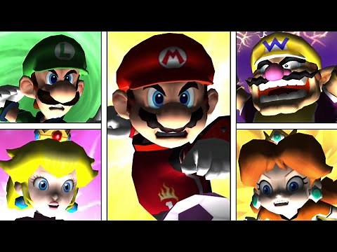 Super Mario Strikers - All Characters SUPER STRIKES + Victory Animations (High Quality)