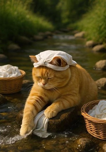Cat Caught Washing Clothes Like a Human 😹🧺 | Funniest Thing You’ll See Today!