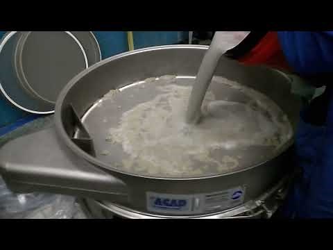 SWECO Round Separator Screening Concrete and Silica From a Pulp Fiber Slurry