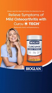 Backed by Science. Bioglan Curcumin Double Strength with 1200mg Curcumin to Relieve Symptoms of Mild Osteoarthritis. | Bioglan