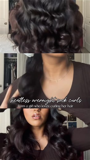 Leah’s Looks on Instagram: "perfect little high maintenance routine for a low maintenance morning :) hopefully this tutorial helps you guys but if you want a more detailed video dm me!! before you ask, yes they do fall out as the day goes on but into nice waves so it still looks pretty try them out and lmk! #sockcurls #heatlesscurlstutorial #curledhair"