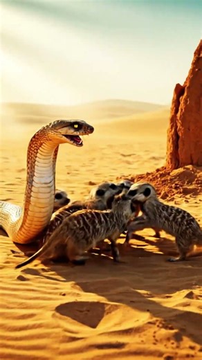 Smart Meerkat Clan Battles the Giant Desert Python
