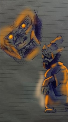 4 tail roshi with son goku pen sketch #shorts #animedrawing