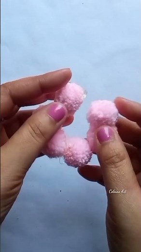 Diy pom pom wool keychain 🌺
