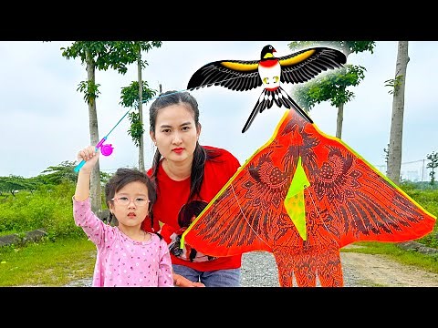 Cam Cam và chiếc diều cần câu cá cầm tay hình con chim bồ câu - Cam Cam TV