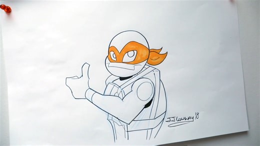 【Michelangelo｜TMNT2018】官方教你画✏️Michelangelo｜Rise手绘教学片段搬运
