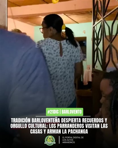 ‎#21Dic | Una tradición propia de los pueblos de Barlovento ha generado conversación y nostalgia en redes sociales, luego de que se difundieran imágenes donde parranderos entran a las casas de vecinos y familiares para cantar, bailar y compartir dentro del hogar, como parte de una manifestación cultural cargada de identidad y alegría. ‎ ‎🪘🏠 Muchos internautas señalaron que esta costumbre no solo pertenece a Barlovento, sino que también era muy común años atrás en sectores populares de Caracas,