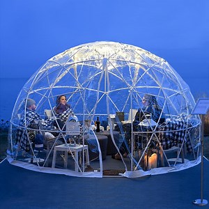 Garden Dome Tent House, Upgraded Garden Tent with PVC Transparent Cover and Window, Waterproof Outdoor Geodesic Dome Camping Shelter for Patio